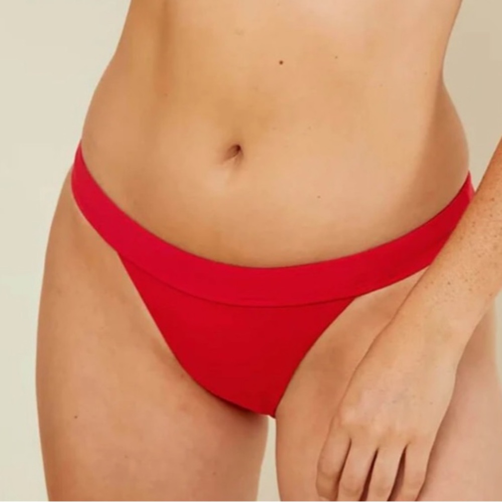 NWT- ANDIE Swim The Banded Cheeky Bottom Cherry Red